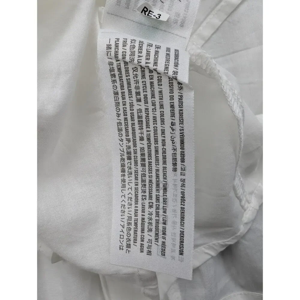 Abercrombie & Fitch Smocked Maxi Dress Womens XS Petite White Tiered Minimalist